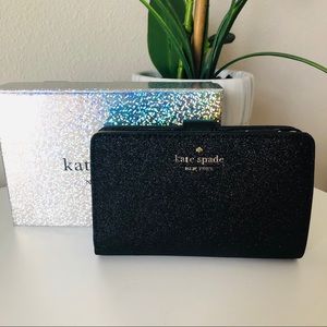 KATE SPADE LOLA TINSEL MEDIUM COMPACT BIFOLD WALLET NWT